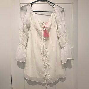 Off White Dolls Kill: Sugar Thrillz Wink And Whisper Mini Dress Size: Small
